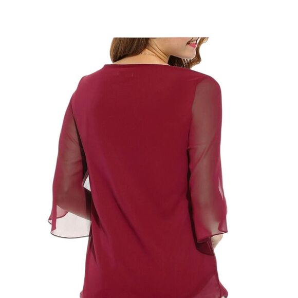 New Cherry red 3/4 sleeve top - Picture 2 of 4